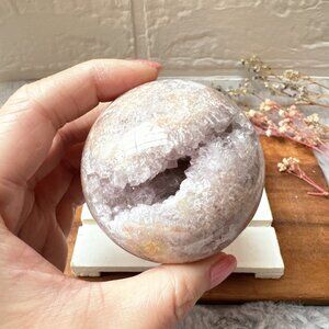 Gorgeous Pink Amethyst with Flower Agate Sphere